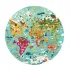 Boppi - Wereldkaartpuzzel - rond formaat - 150 stuks